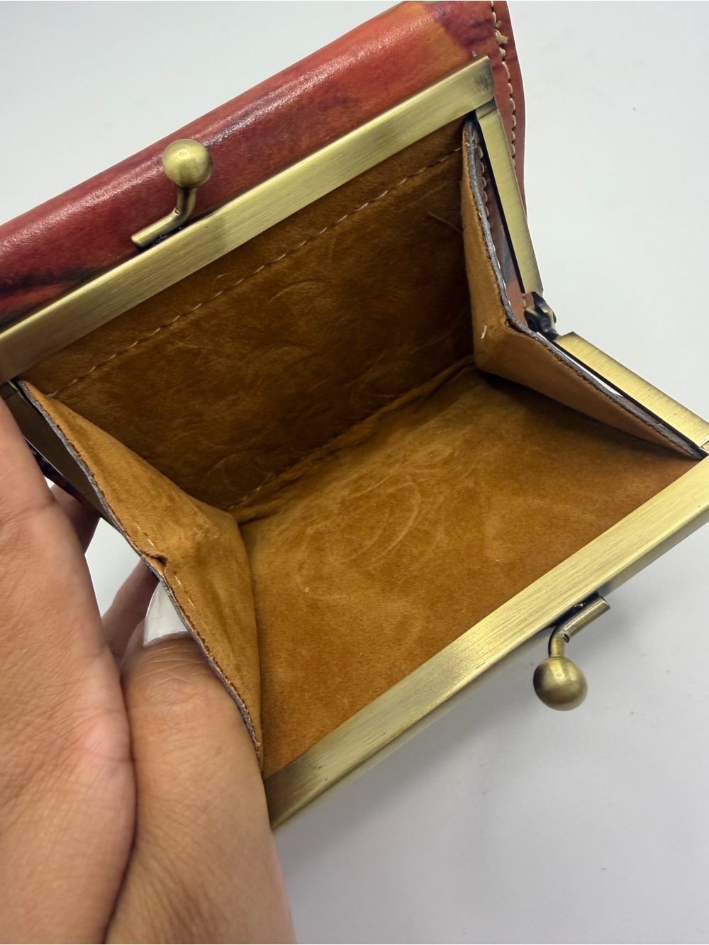 Patricia Nash Reiti Bifold Wallet Italian Leather Kisslock Closure Floral Print - Picture 4 of 8